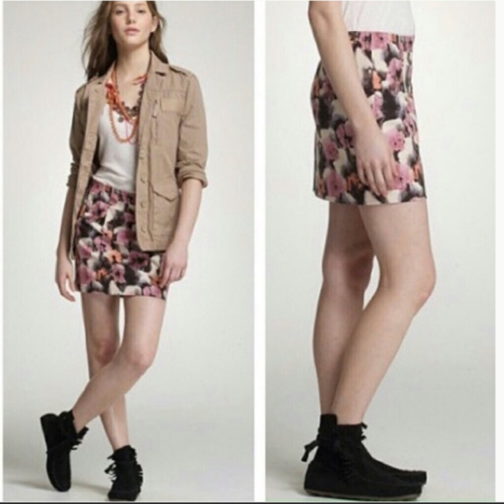 J. Crew Watercolor Potpourri Mini Skirt Size 0 XS